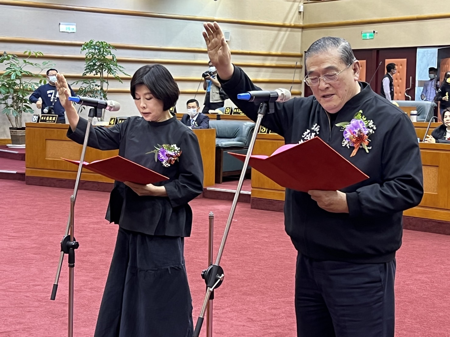 嘉義市正副議長宣誓就職。周鴻瑜攝