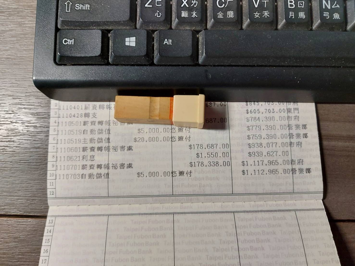 去年7月柯文哲妻子陳珮琪秀出存摺,力挺丈夫舉辦雙城論壇的決定。翻攝陳珮琪臉書