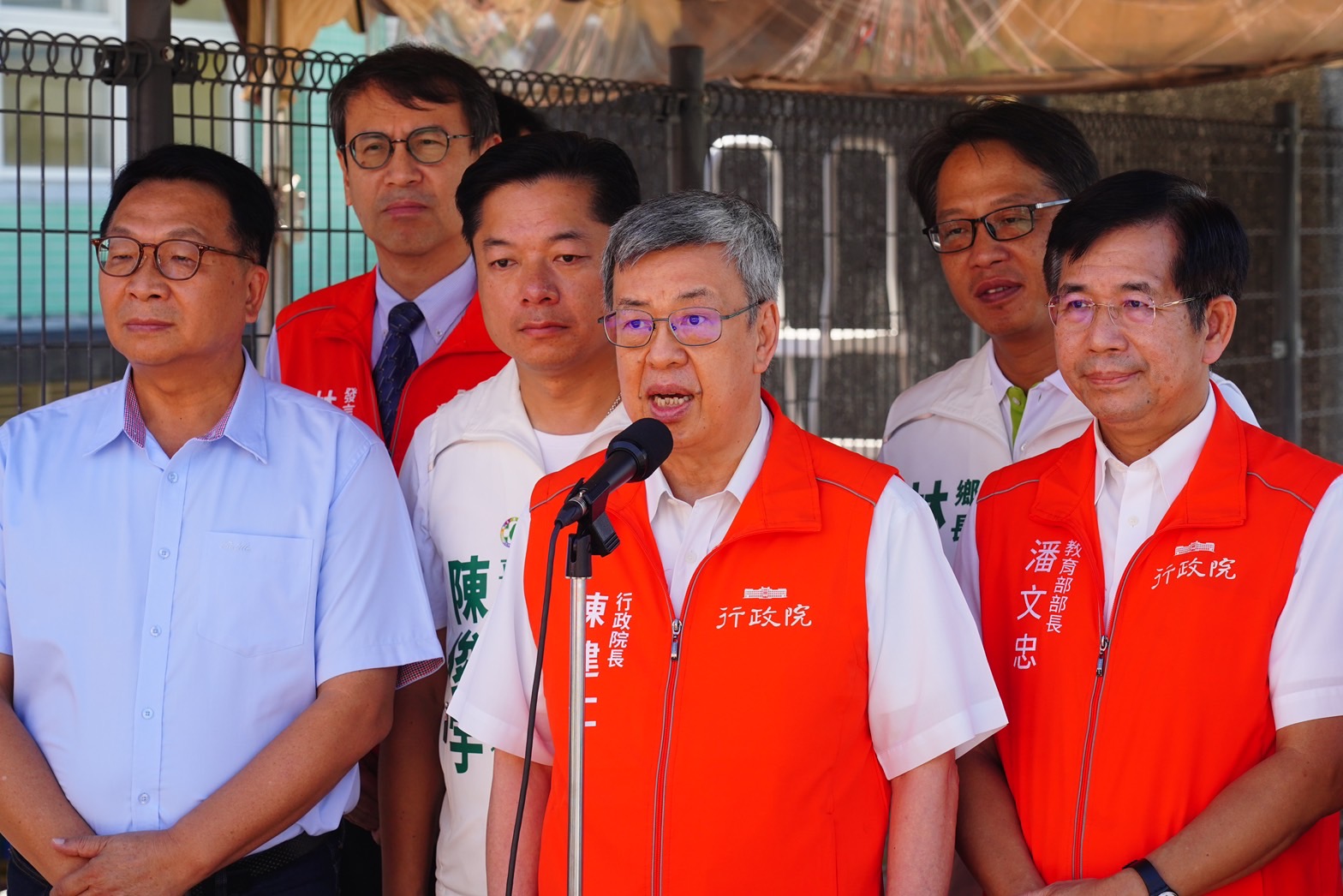 行政院長陳建仁今(21)日參訪「宜蘭縣清溝非營利幼兒園」。林泊志攝