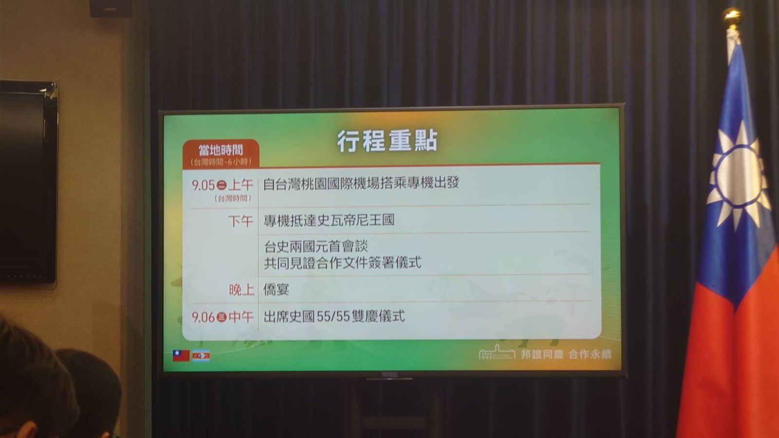 蔡英文出訪史瓦帝尼行程。蘇聖怡攝