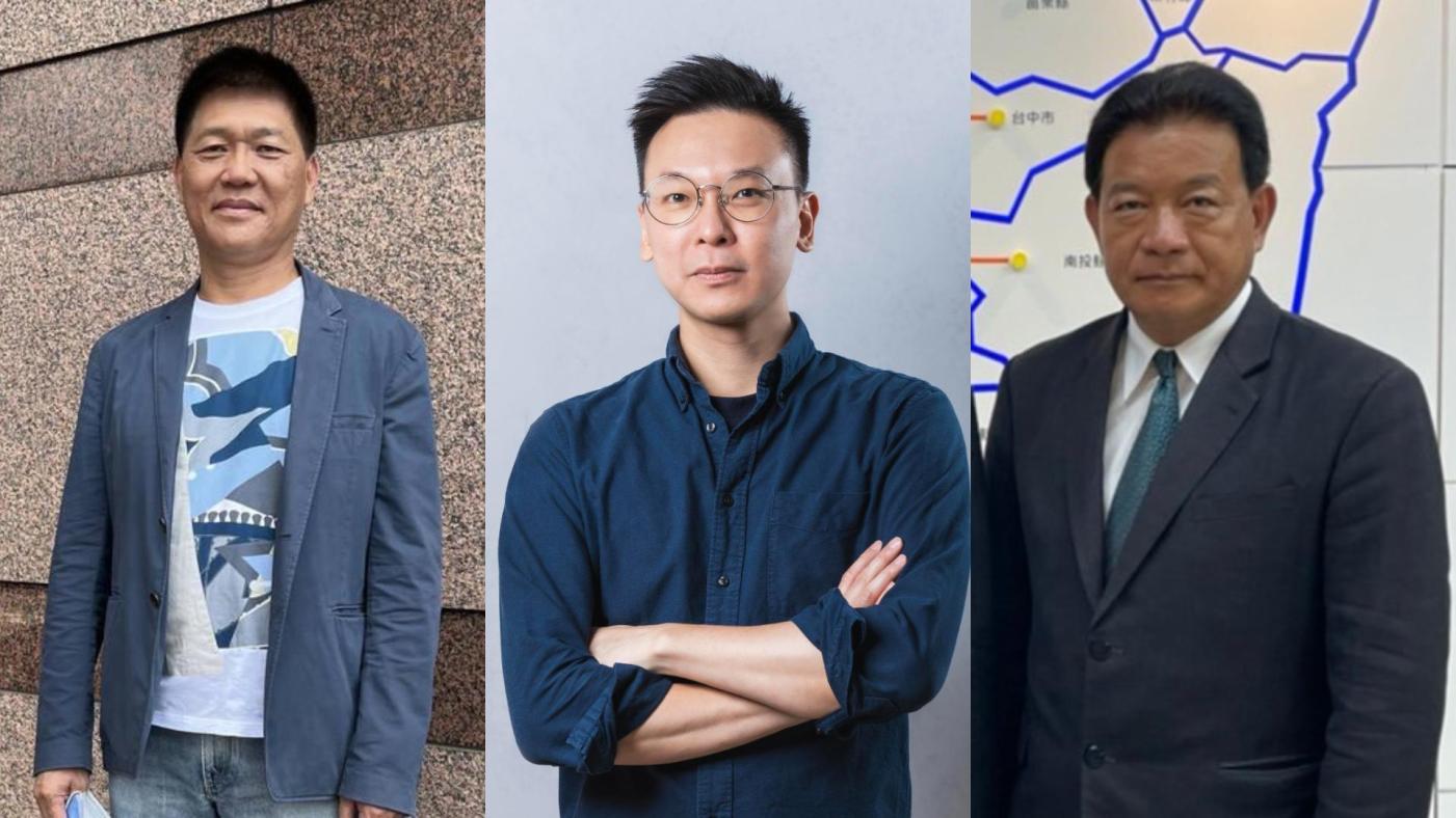 回應林飛帆（中）檢討文，郭再欽（左）宣布退出民進黨，並籲郭信良（右 ）也退出台南議長選舉。翻攝林飛帆、郭信良臉書