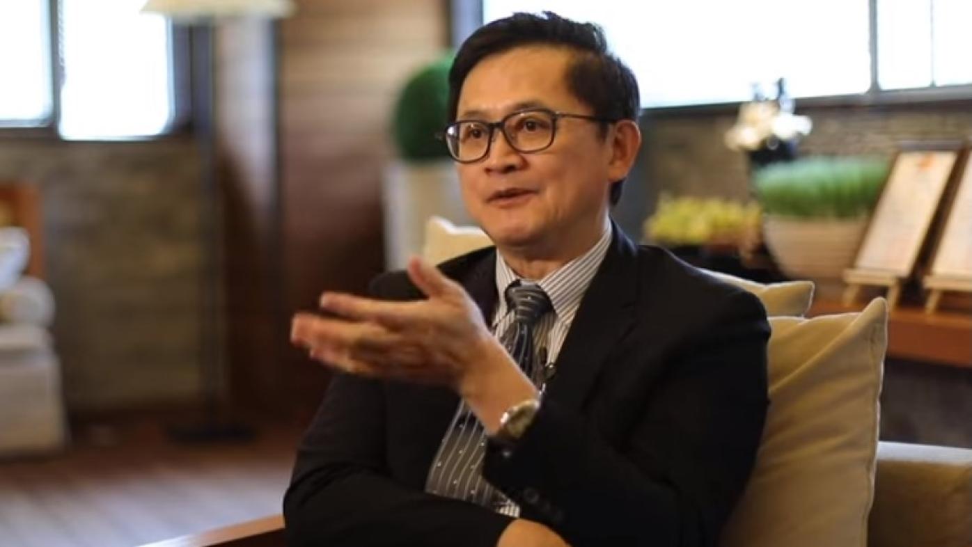 和碩董事長童子賢出任民進黨智庫新境界文教基金會副董事長。翻攝畫面