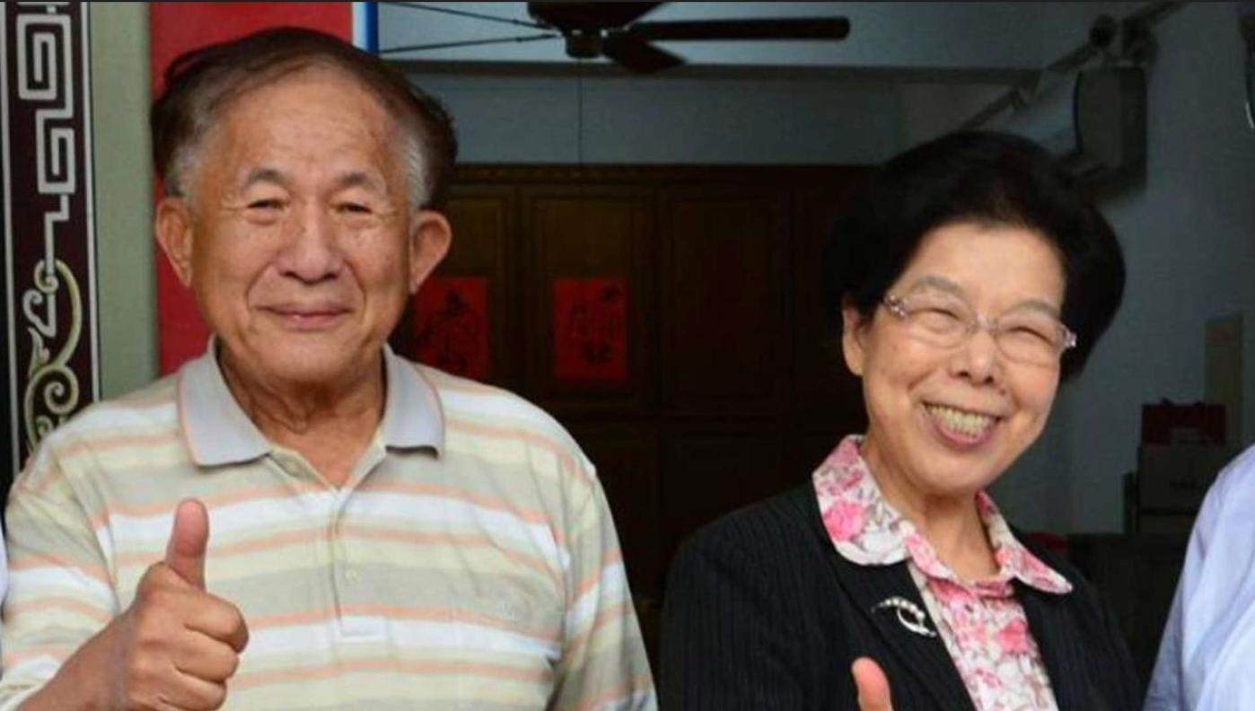 監察院前院長張博雅與丈夫紀展南。翻攝新港奉天宮臉書
