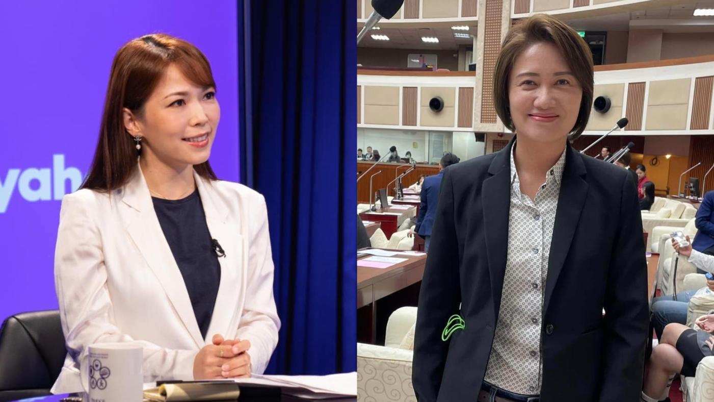 柯辦發言人陳智菡（左）為柯文哲演唱會爭議與民進黨北市議員林延鳳（右）互槓。翻攝兩人臉書