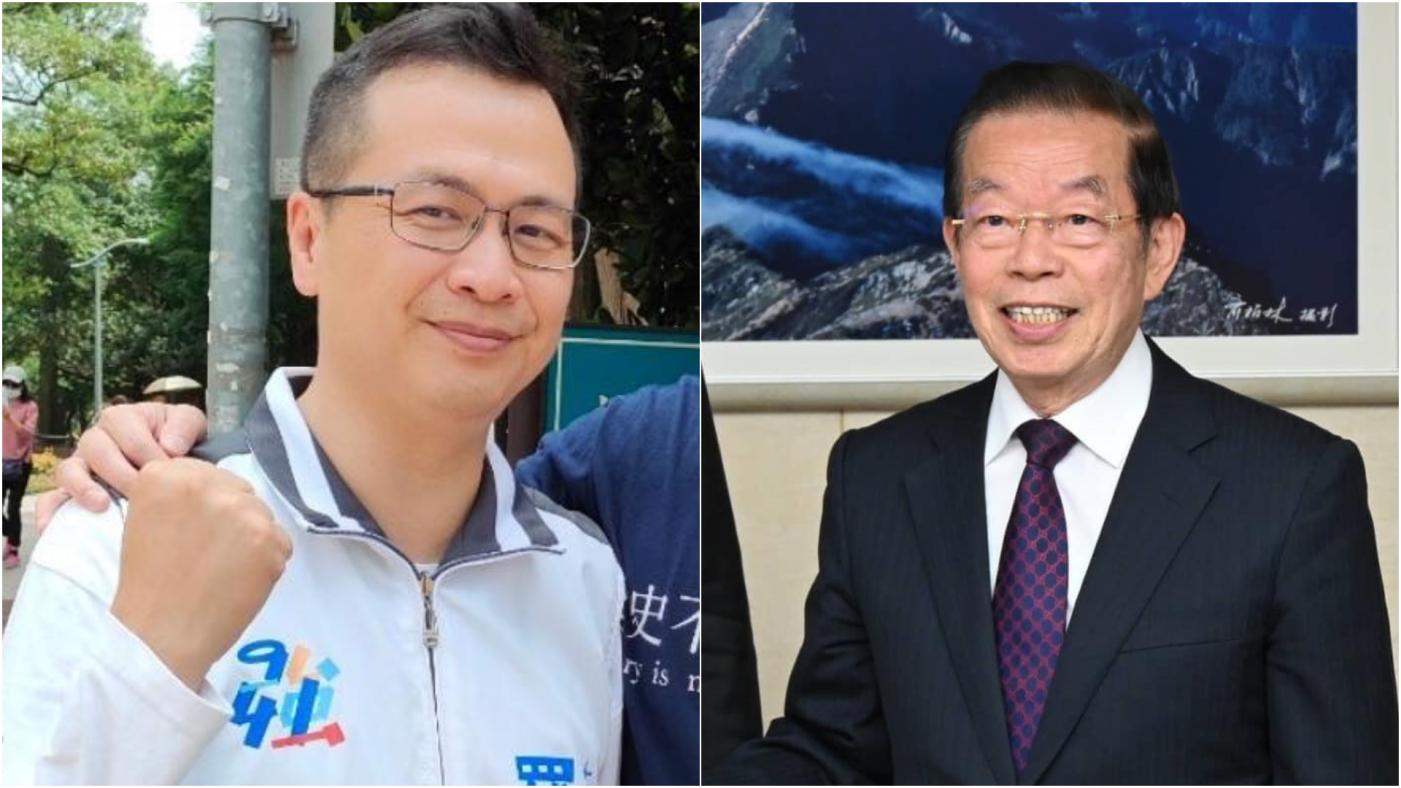 羅智強（左）拿特別費案聲援高虹安，謝長廷（右）回嗆，為了一點選舉的政治利益，就含血噴人，這種人是最讓他看不起。翻攝兩人臉書