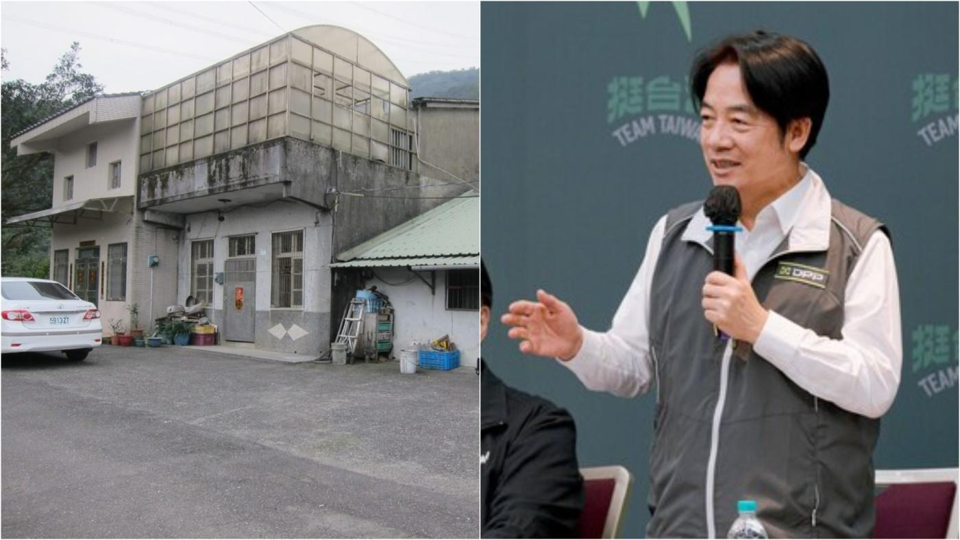 賴清德遭爆萬里老家疑似有違建狀況。(左圖翻攝PTT  右圖為中央社資料照片)