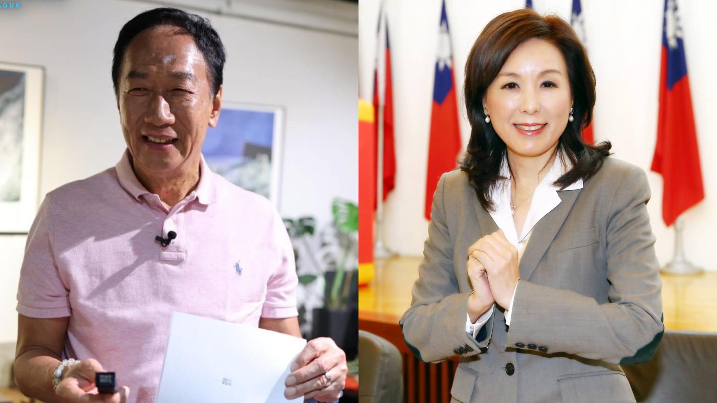 郭台銘副手人選，新光銀行副董事長李紀珠呼聲高。翻攝兩人臉書