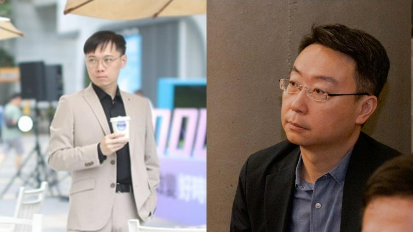 郭台銘競辦發言人黃士修(左)、賴清德競辦發言人陳世凱(右)。取自兩人臉書