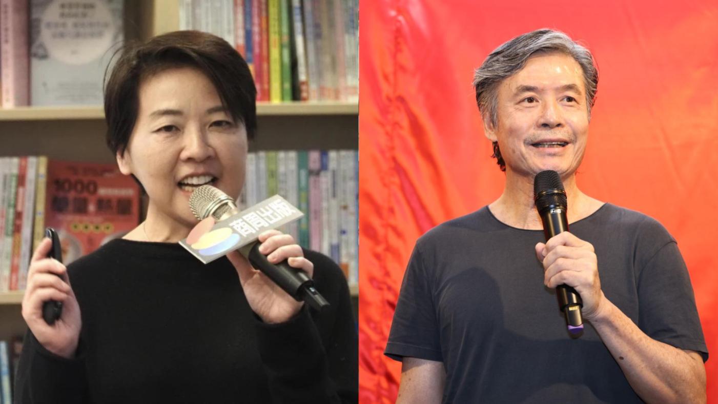 柯陣營派黃珊珊（左）、周榆修與侯競辦執行長金溥聰（右）與黨祕書長黃健庭磋商合作。翻攝黃珊珊臉書、資料照片