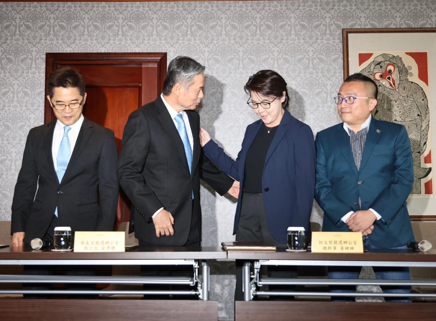 「藍白合」會前會14日登場，金溥聰、黃珊珊等人歷經約3個小時討論。林啟弘攝