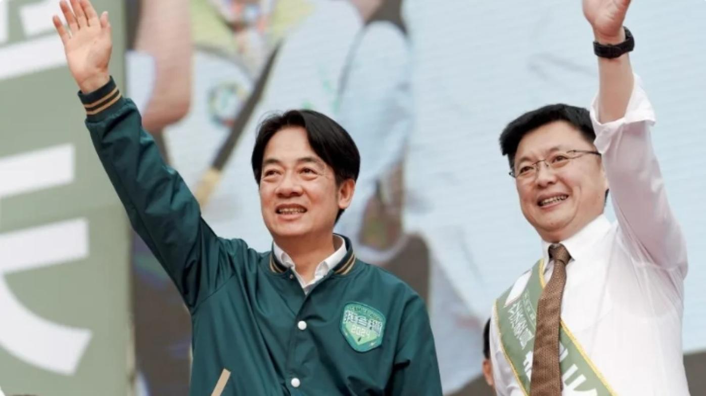 趙天麟（右）遭爆婚外情，矢板明夫指「對岸終於出手了」。翻攝賴清德臉書