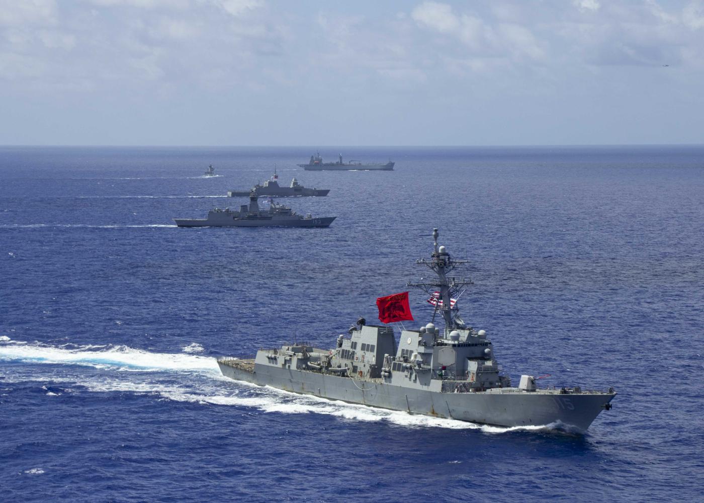 美海軍最強驅逐艦拉斐爾‧佩拉爾塔號1日通過台灣海峽。翻攝美海軍網站資料照片