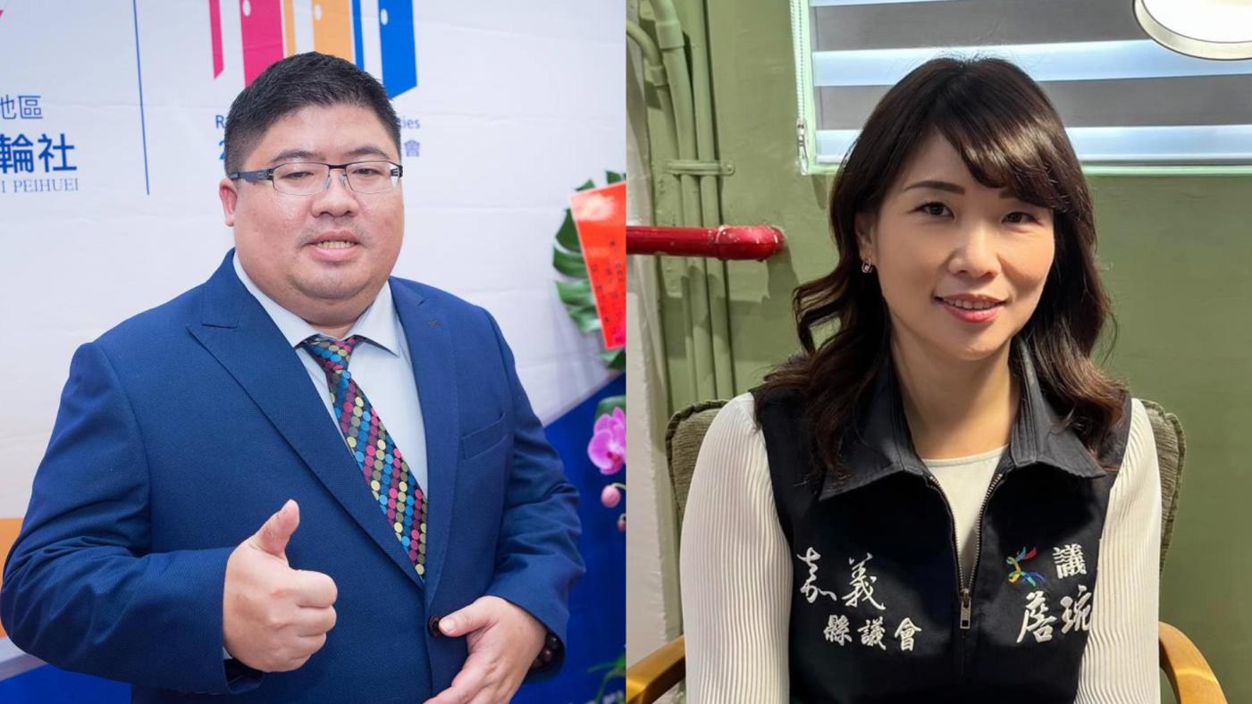 國民黨嘉縣議會黨團連署推薦議員詹琬蓁（右）參選嘉義縣海區立委，挑戰民進黨現任立委蔡易餘（左）。翻攝兩人臉書