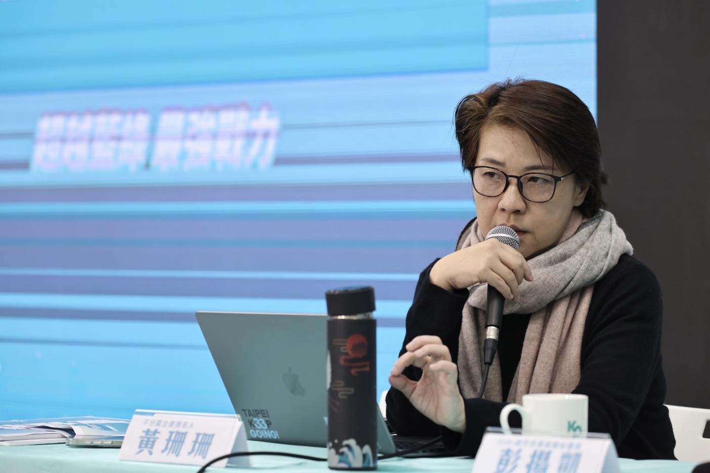 黃珊珊22日表示，我們的KPI應該是取得勝選，沒人會把KPI定在第2。林啟弘攝