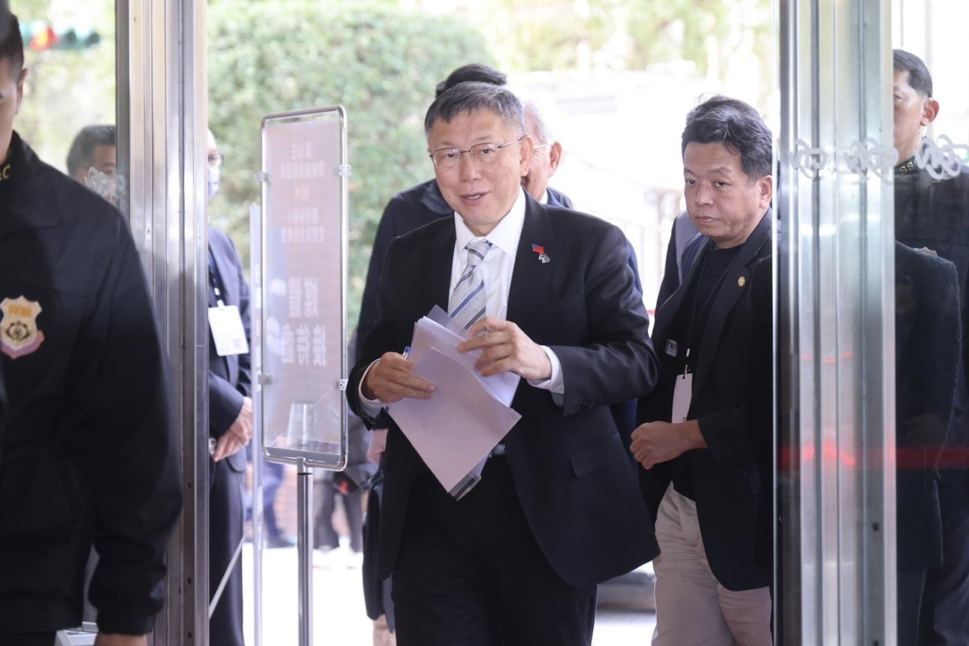 柯文哲出席在中視舉辦的第2場總統候選人電視政見發表會。林啟弘攝