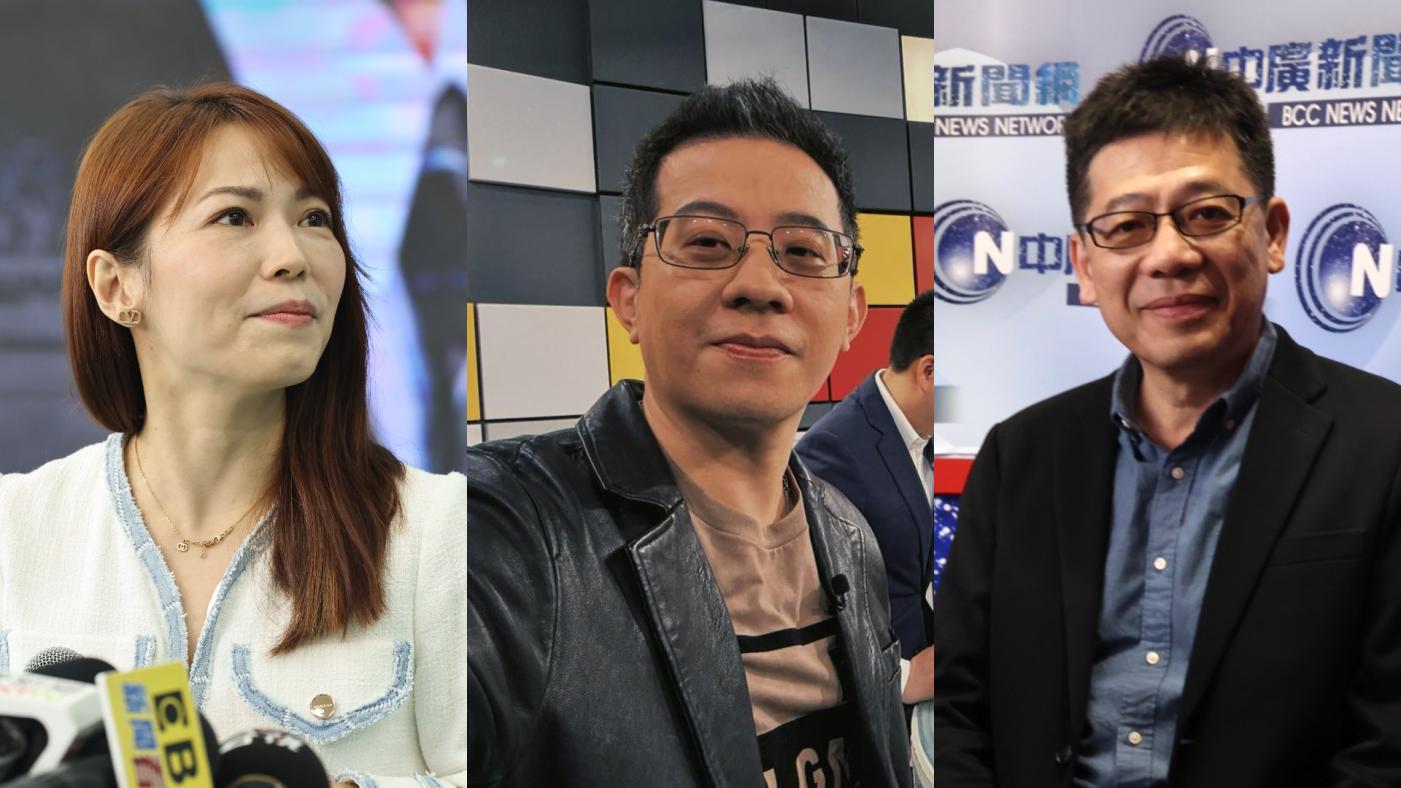 柯辦發言人陳智菡（左）怒批林冠年（中，翻攝臉書）、謝立功（右）。資料照片／林啟弘攝