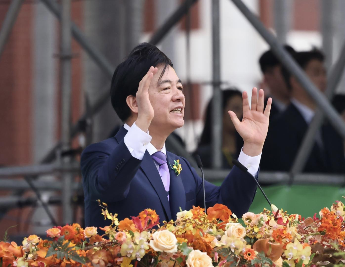 賴清德總統發表就職演說，強調立法院的議事運作，應該遵守程序正義，多數尊重少數，少數服從多數。林啟弘攝