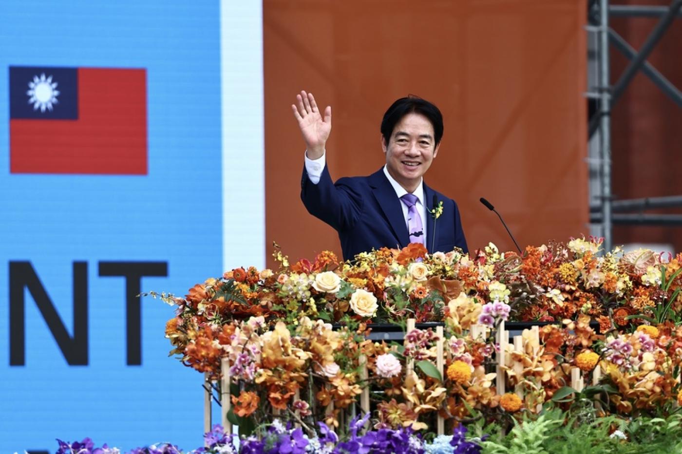 賴清德總統發表就職演說，籲中國以對話取代對抗。中央社