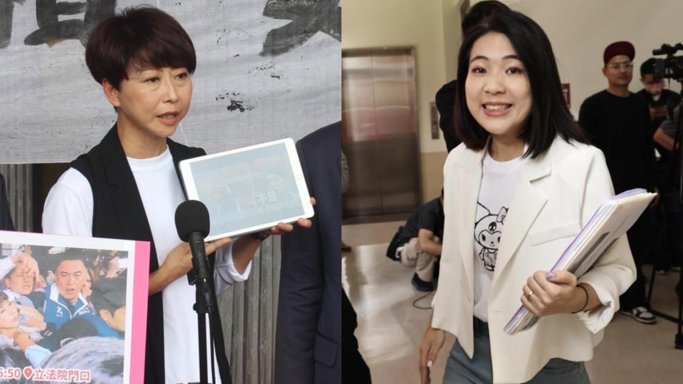 陳亭妃（左）今表示將對徐巧芯（左）提吿傷害。陳亭妃提供、林啟弘攝