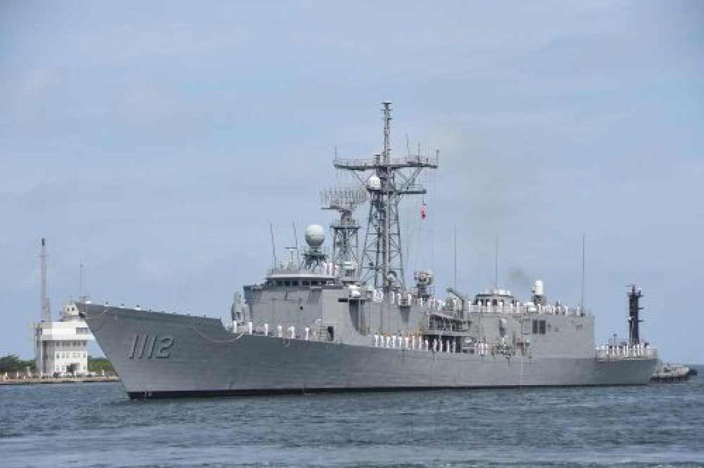 銘傳軍艦上兵落海自行游上岸求救。資料照片