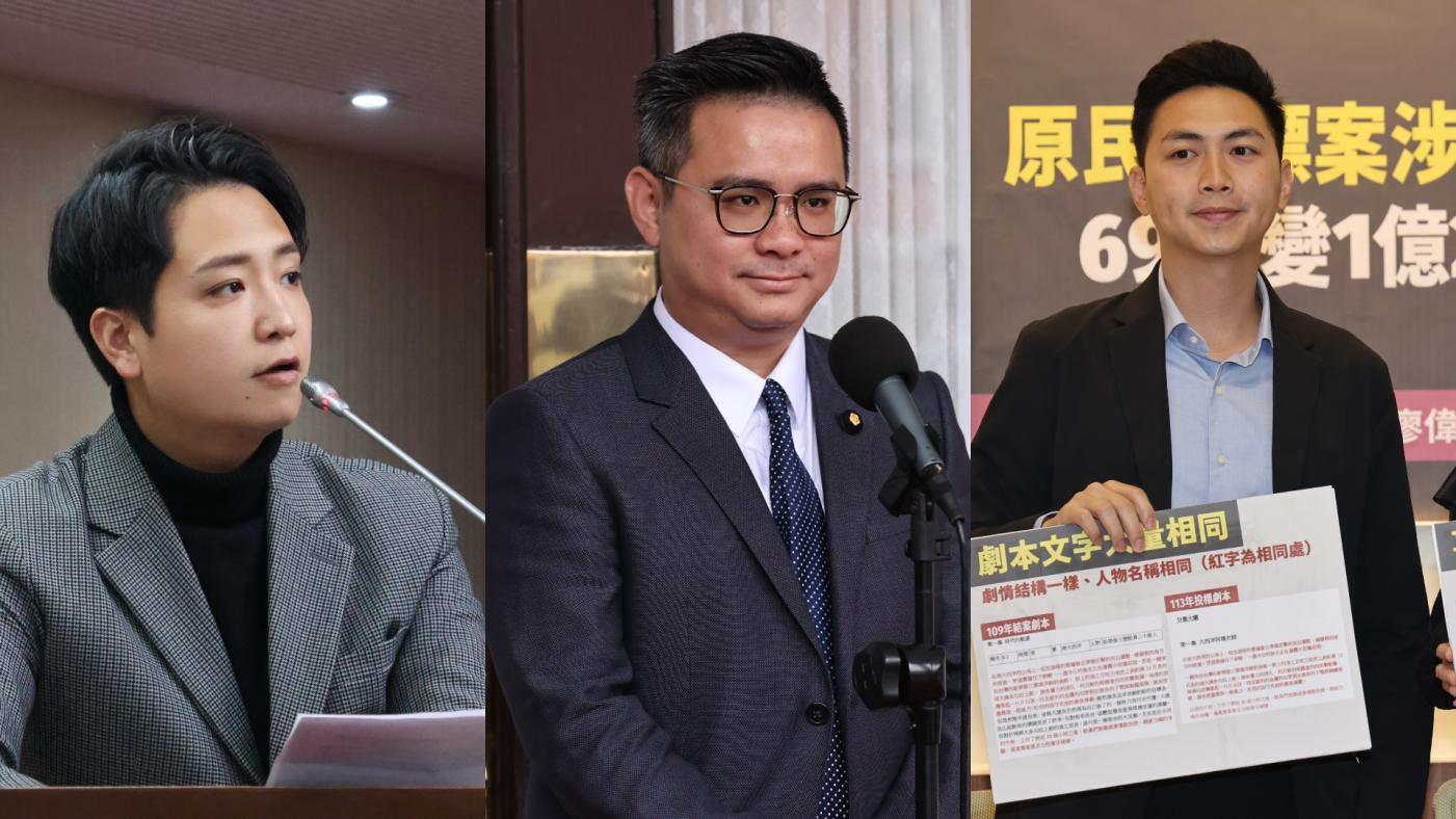 台中罷團25日宣布，罷免國民黨立委廖偉翔（右起）、黃健豪、羅廷瑋連署已達二階門檻。資料照片、翻攝羅廷瑋臉書