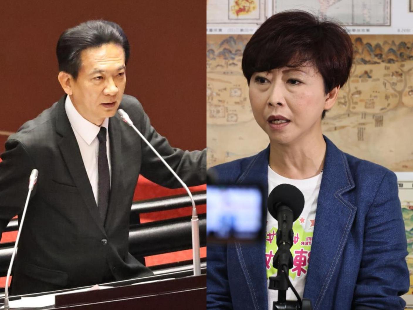 綠委林俊憲（圖左）直指同黨立委陳亭妃（圖右）與國民黨合作。資料照片／林啟弘攝