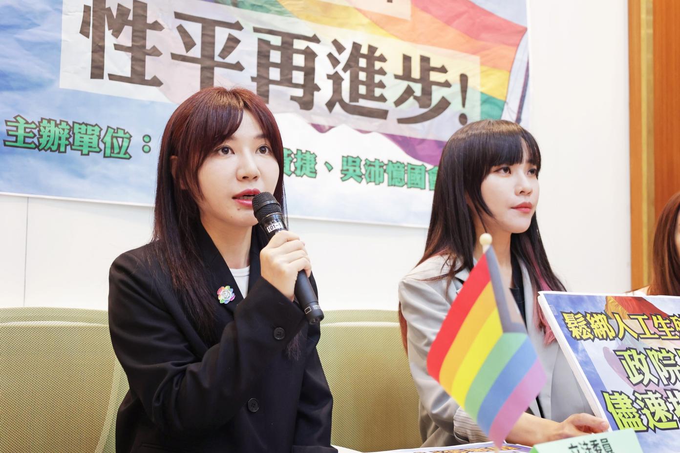 國民黨青年軍發動罷免民進黨立委吳沛憶（左），目前正進行二階連署。翻攝吳沛憶臉書