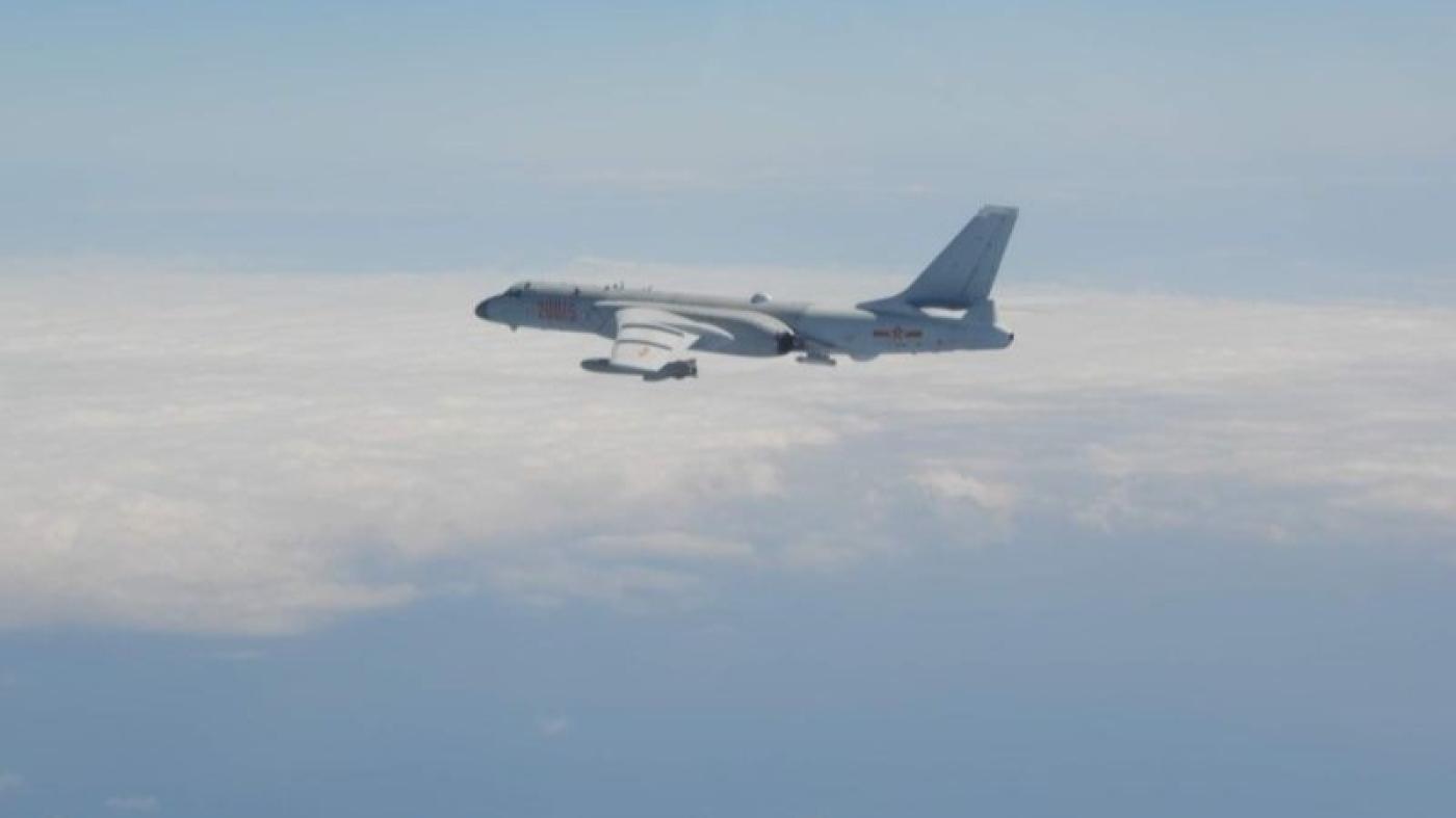 解放軍44機艦越線擾台，圖為共機轟6轟炸機。空軍司令部提供