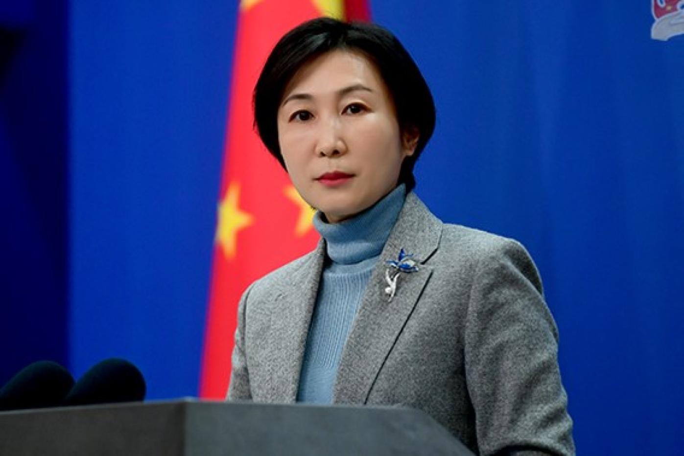 中國外交部發言人毛寧要求美方不得安排官員與蔡英文見面。翻攝中國外交部官網