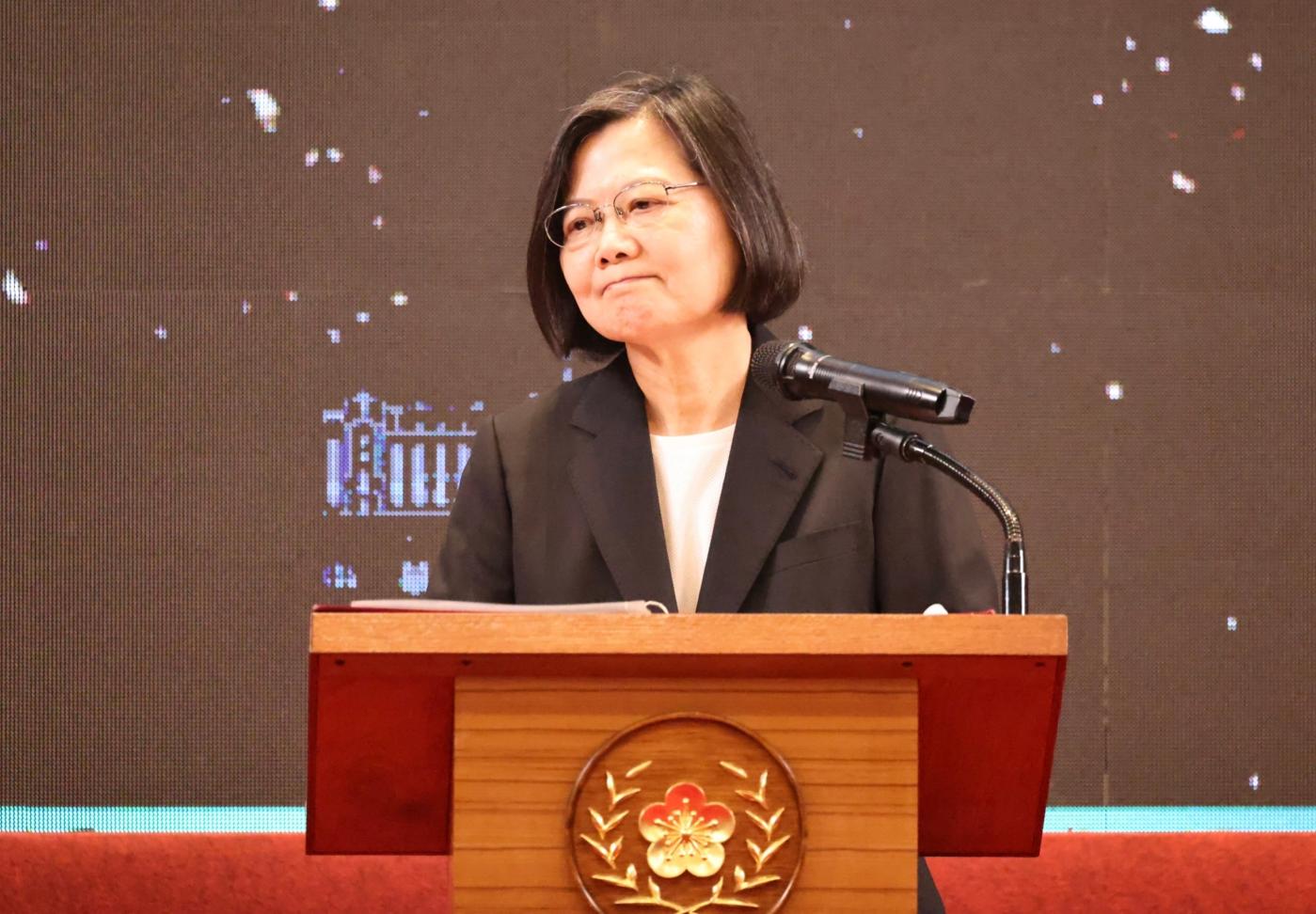 總統蔡英文今（20日）舉行執政七週年記者會。林啟弘攝